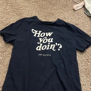 Navy Blue Graphic Tee with Iconic Friends Phrase Size 14-16 teen